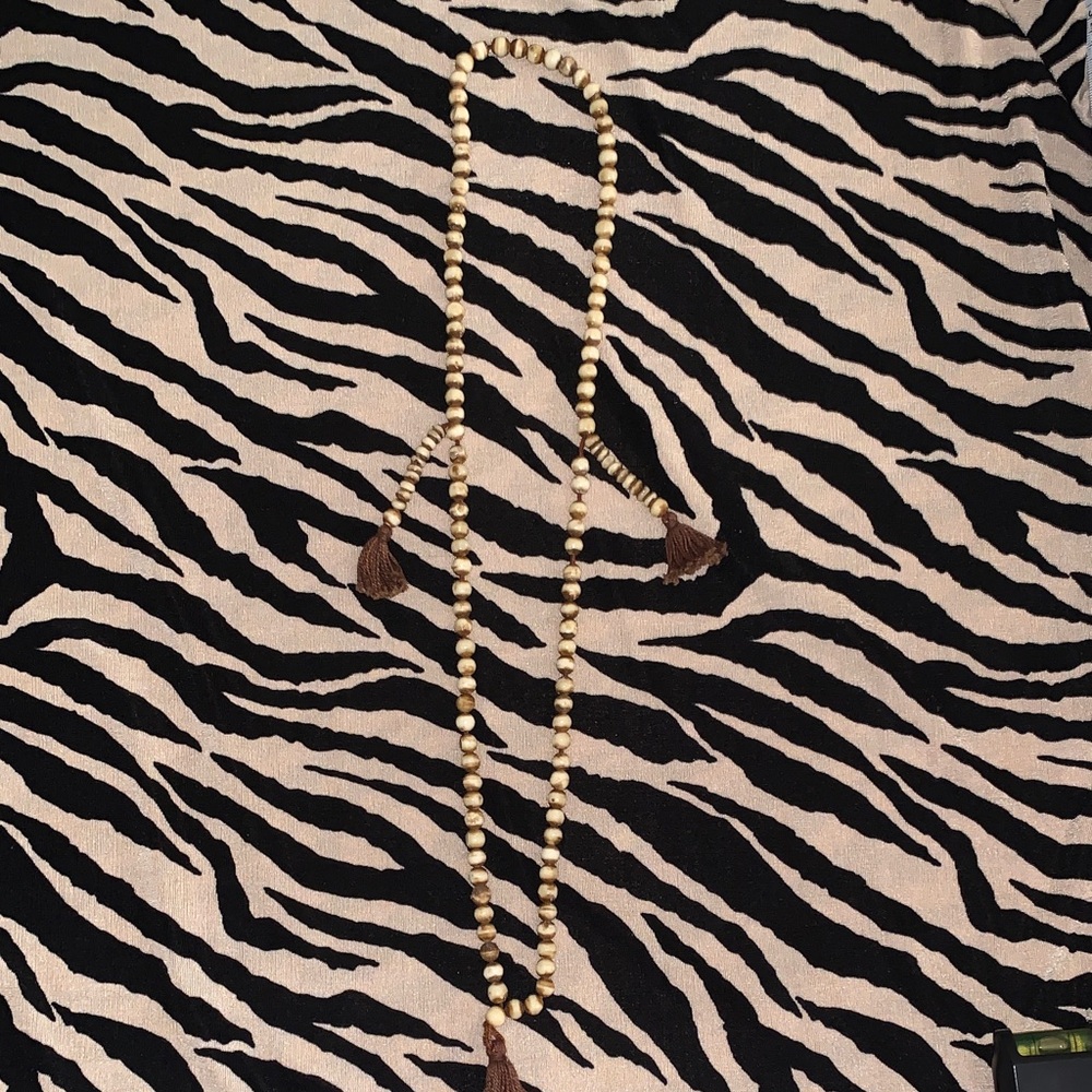 14” Tibetan Bone Prayer Yoga Necklace with Tassels